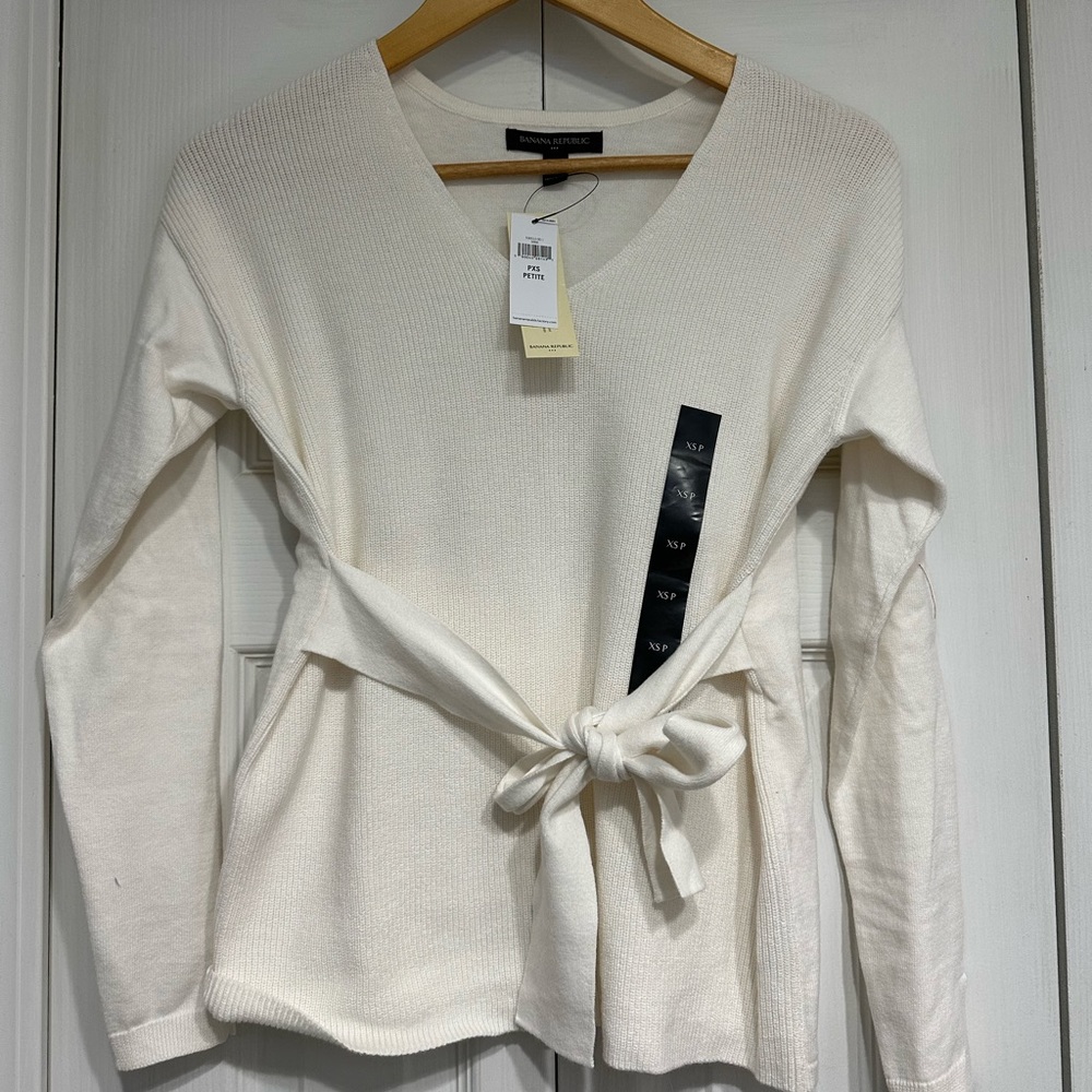 Cream V-neck Sweater